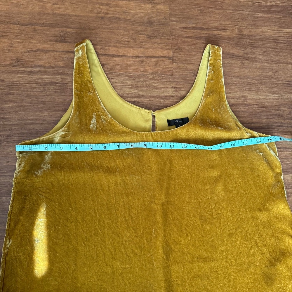 J Crew Velvet Tank Top Womens 8 Golden Yellow Sleeveless Scoop Blouse Fall Holid - Picture 13 of 14